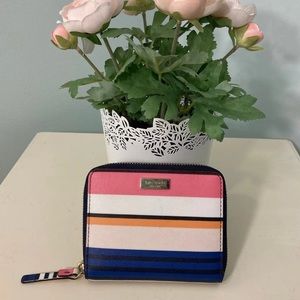 Kate Spade multi color striped wallet